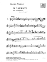 21 Capricci - Vincenzo Gambaro - Partition - Clarinette